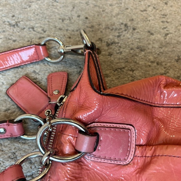 Coach “Kristen” pink patent Leather Shoulder Bag very good condition scuffs - Picture 8 of 16